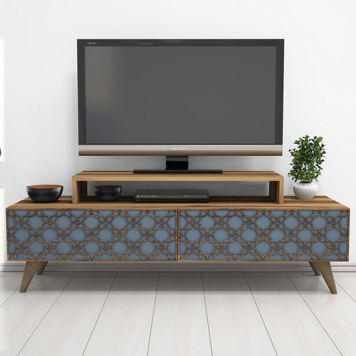 Hanah Home City Soporte TV Nogal y Calcedonia 140x48.8x41.8 cm